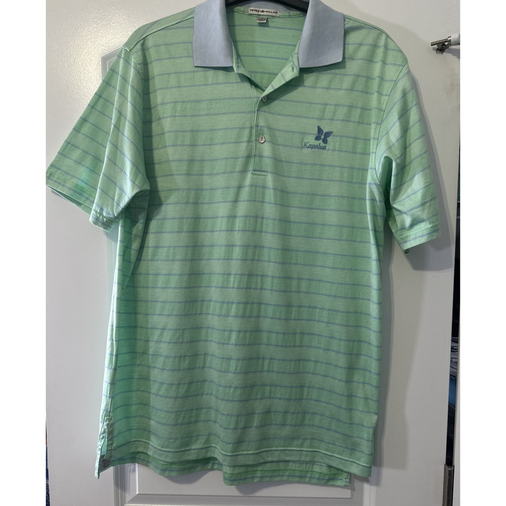 Peter Millar Summer Comfort Shirt Men's Sz L Polo Kapalua Hawaii Golf Mint Green